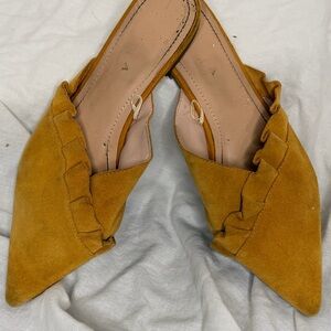 Zara Mustard Ruffle Flats